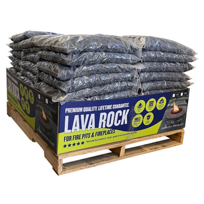 Small Black Lava Rock Pallet | 60 x 20-lbs Bags