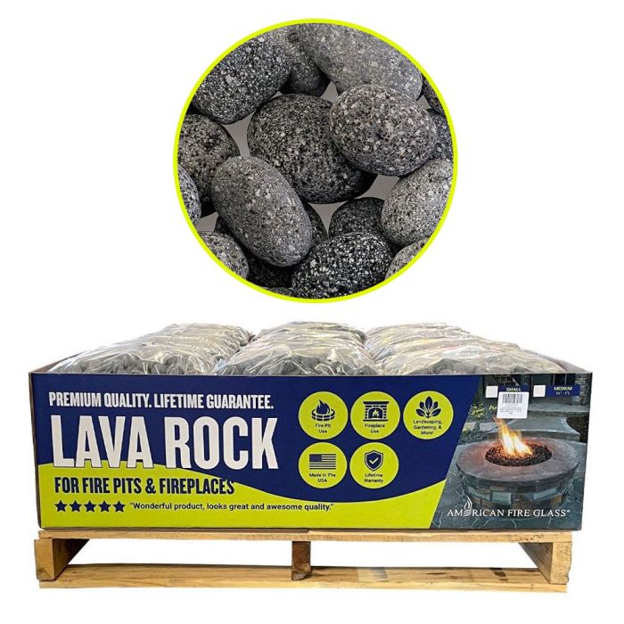 Small Gray Lava Stone Pallet (1/2" - 1") | 60 x 20-lbs Bags