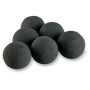 4" Matte Black Lite Stone Fire Balls - Pack of 6