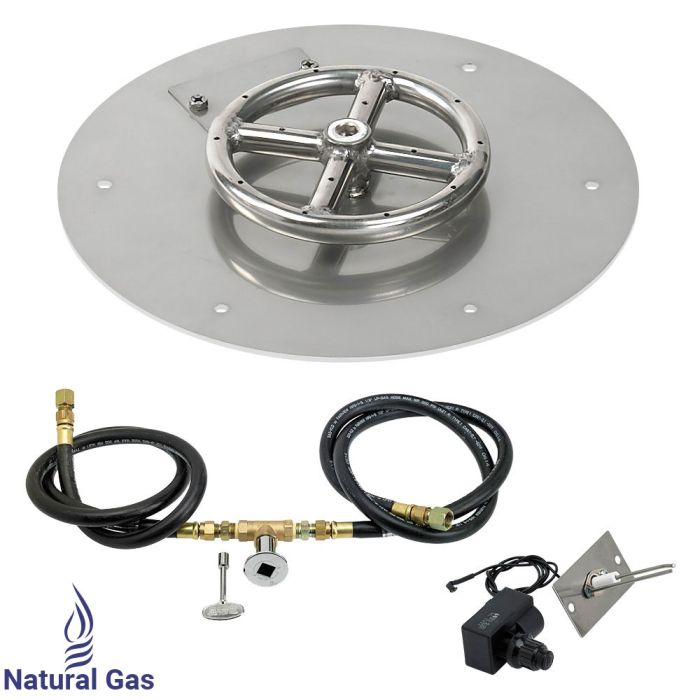 12" Round Flat Pan with Spark Ignition Kit (6" Ring)