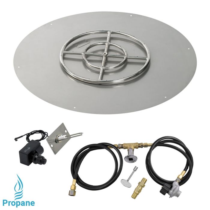 30" Round Flat Pan with Spark Ignition Kit (18" Ring)