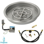 19" Round Drop-In Fire Pit Kit with AWEIS Electronic System (12" Fire Pit Ring) - Whole House Propane