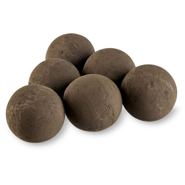 4" Thunder Gray Lite Stone Fire Balls - Pack of 6